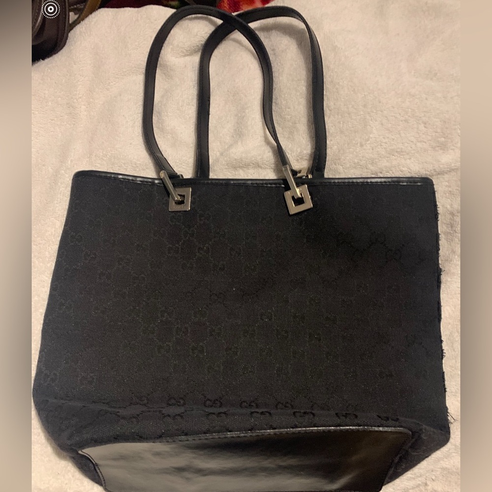 Vintage Gucci GG Monogram Tote – Black Jacquard Luxe